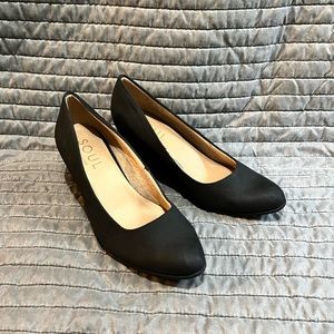 WOMENS SOUL NATURALIZER SIZE 9 BLACK WEDGE DRESS SHOES